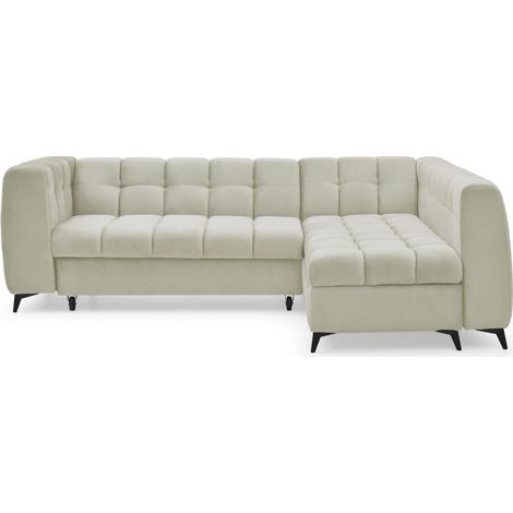 Canapé d'angle convertible Chessy Velours Beige