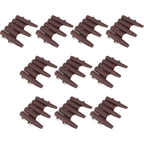 Clôture courte décalée 10 pièces PP brun facile à installer bordure de jardin pour balcon parterre fleurs (1/5)