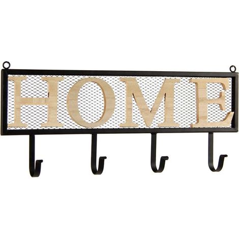 APPENDINO IN METALLO CON APPLICAZIONE IN LEGNO SCRITTA LOVE 46 X 20 X 6 CM (1/2)