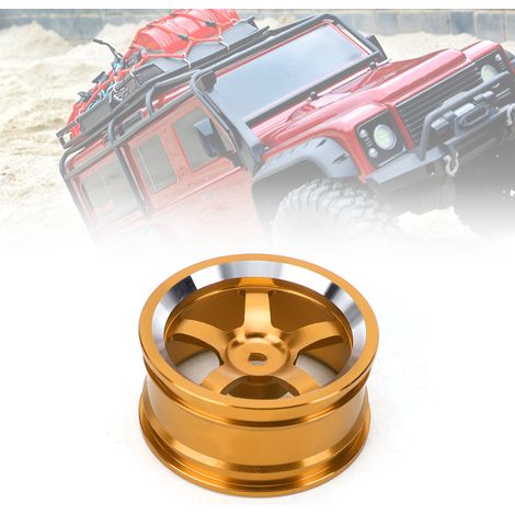 Jantes Alliage 1/10 pour Voiture RC HSP 94123 - 4 Pièces Dérive - Jaune (1/4)