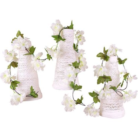 Guirlande de fleurs pour vélo - Blanc - 220 cm - Décoration guidon et panier de vélo - Fleurs artificielles - Décoration vélo - Guirlande décorative