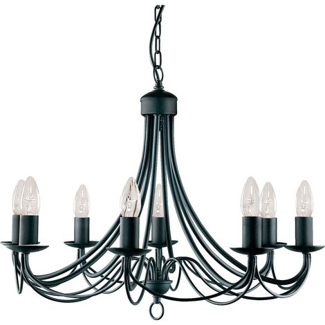 Lustre noir Maypole 8 lumières - 6348-8BK (1/3)