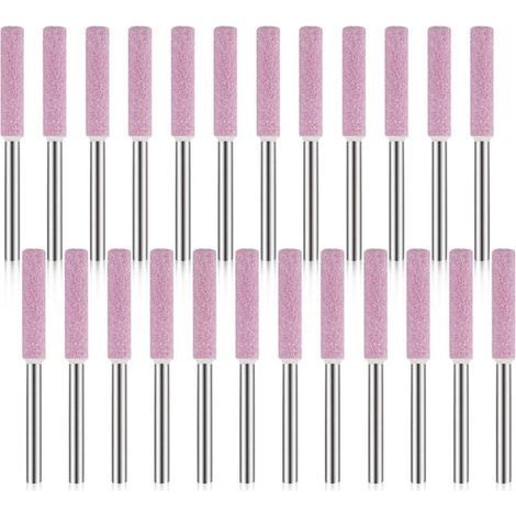 Paquet de 24 Pierres à Aiguiser pour AffûTeuse de TronçOnneuse, Outil de Meulage de Polissage pour AffûTeuse de TronçOnneuse 3X4.8mm (1/5)