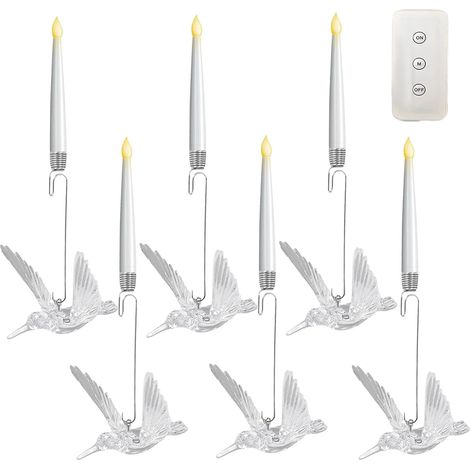 Bougies LED Pour Sapin De, Décorations de, Bougie LED Glaçon Oiseaux Volants Élan Avec Télécommande Minuterie, Pour Arbre Cheminée Fenêtre Table Mariage Fête (1/5)