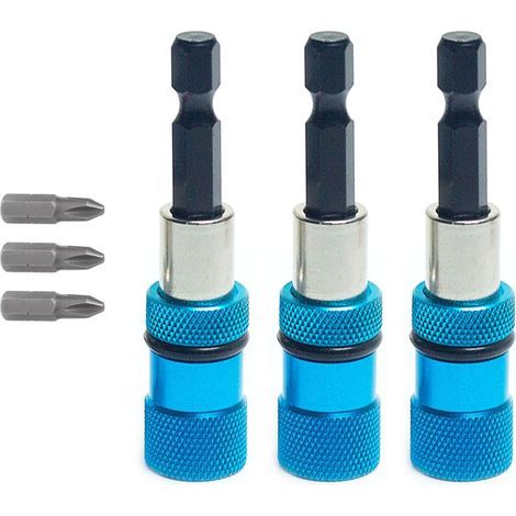 CSPARKV 3Pcs Embout Visseuse, Porte Embout Magnetique, Porte-Embout pour Cloison Sèche Bit, Tige Hexagonale 6cm, pour Cloison Sèche pour Visseuse sans Fil Et Perceuse À Main (1/5)