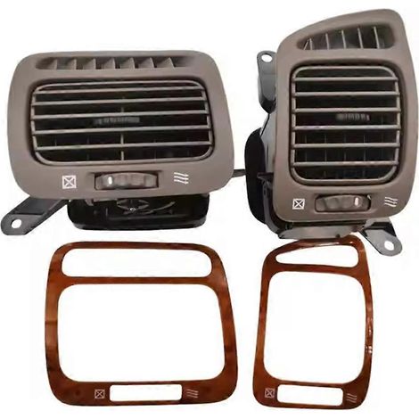 Paar Lüftungsgitter der Armaturenbrett-Klimaanlage mit Aufklebern aus Holzimitat für Toyota Land Cruiser LC100 FJ Cruise (1998–2007). (1/5)