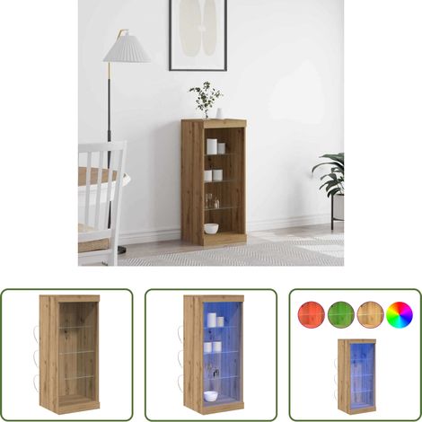 vidaXL RGB-LED-Licht - LED-Sideboard Artisan-Eiche 41 x 37 x 100 cm Holzwerkstoff (1/5)