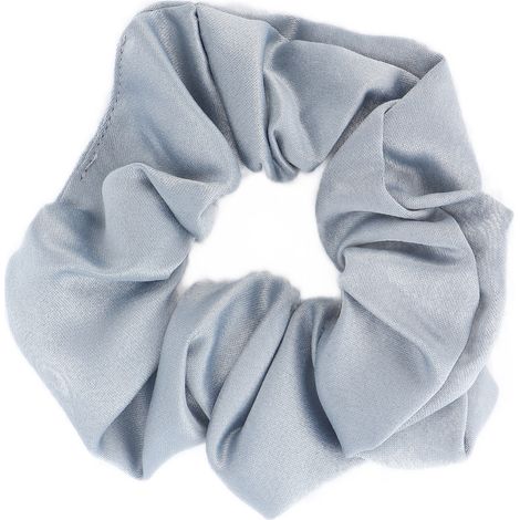 Élastiques à cheveux scrunchies tissu doux couleur unie, bandeaux pour cheveux filles, gris argenté, lot de 6 (1/5)