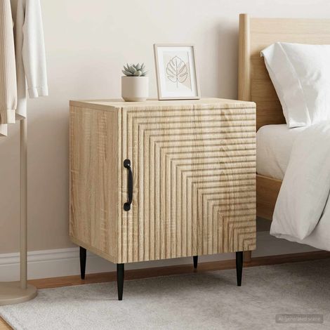 Lot de 2 tables de chevet avec rangement, bois d’ingénierie, chêne sonoma, 43 x 34,5 x 50 cm - PANGIVO (1/5)