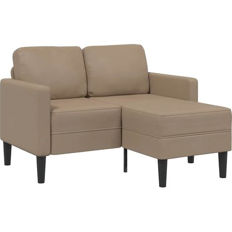 vidaXL Divano 2 Posti con Chaise a L Cappuccino 125 cm in Similpelle (1/5)