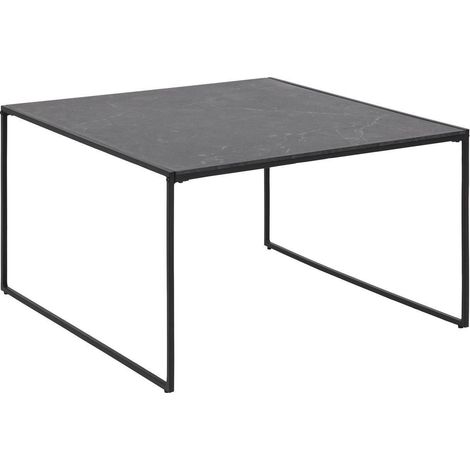 Couchtisch Marmor Oxford schwarz 80x80 Metall