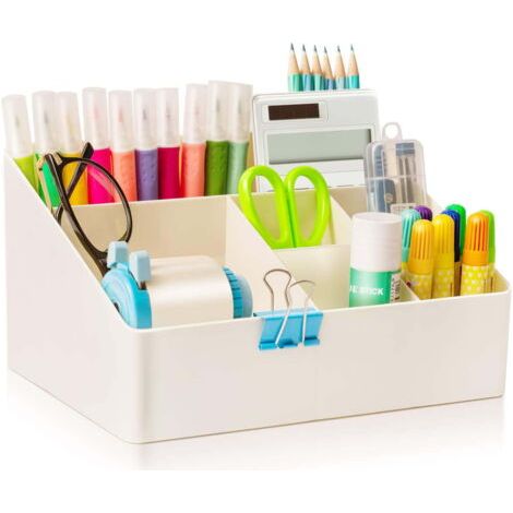 Organisateur de bureau, organisateurs de bureau et accessoires avec porte-crayons, rangement pour fournitures scolaires ou porte-stylos, bureau de l'enseignant, salle de classe, salle de bain, plan de (1/4)