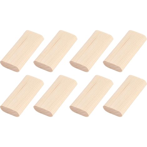 100 Pièces Chevilles en Bois Hêtre 8x22x50mm à Rainures pour Assemblages Meubles Menuiserie Ébénisterie (1/5)