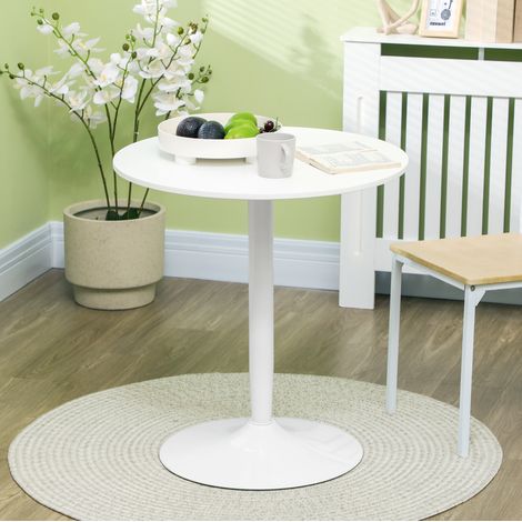 Mesa de comedor redonda Ø70x75 cm de MDF blanco para 2 personas – MEUBLIV (1/5)