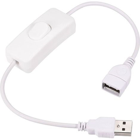 Cable USB con interruptor macho-hembra 0.30 M Blanco (1/4)