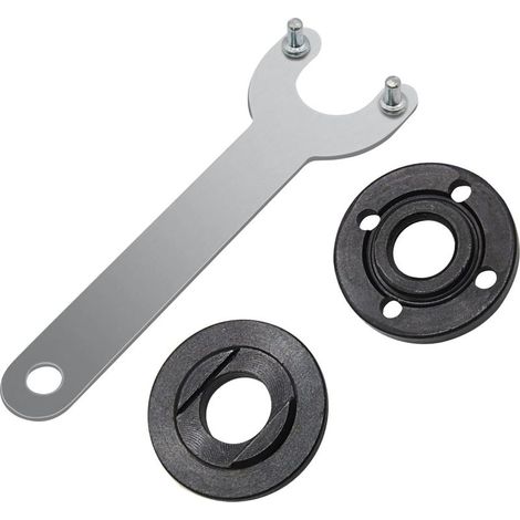 Ensemble de bride de support et d'écrou de blocage pour meuleuse 5/8"-11, clé coudée en métal pour Bosch Dewalt, remplacement noir 224399-1 193465-4 224568-4 (1/5)