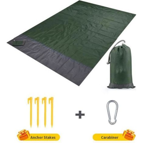 Tapis de Plage Couverture de Pique-Nique 2x2.1cm Anti-sable tapis de camping pliant léger pique-nique en plein air M NATTE DE PLAGE (1/4)