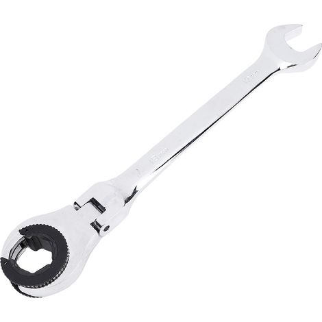 19mm clé à tube à cliquet tête flexible ouvert 180° adaptable avec ratchet 72 crans - pour lignes de carburant, frein et climatisation (1 clé)