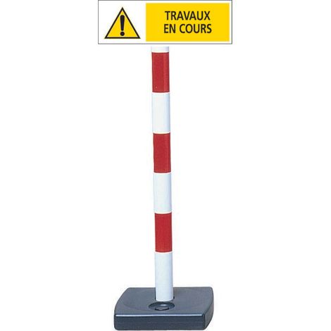 Kit poteau PVC avec panneau - Travaux en cours - 2001403