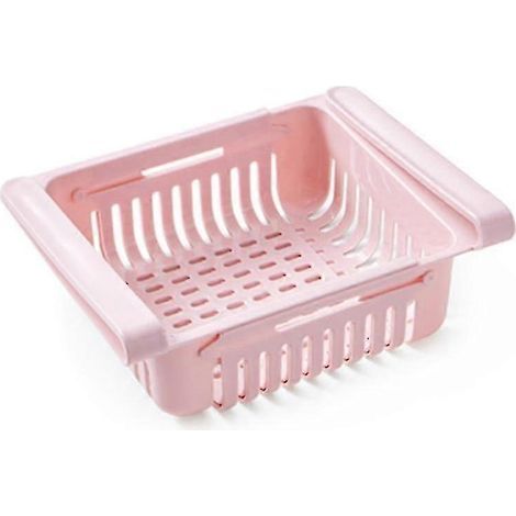 Boîte de rangement en plastique, boîte de rangement pour réfrigérateur, tiroir de rangement en plastique, étagère, fruits, rose, petite (1/5)