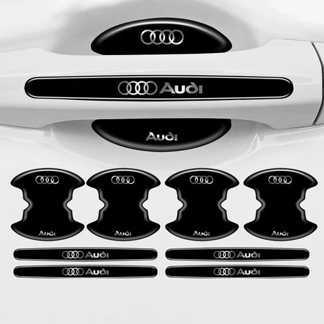(8 pièces) Autocollants de protection anti-collision pour poignées de portières de voiture, compatibles avec Audi A6, A6L, A7, A8, A8L, A3, E-tron, 55, Q7, Q8 et C8 (2019, 2020, 2021). (1/4)