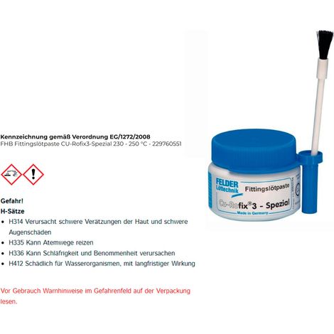 Fittingslötpaste CU-Rofix®3-Spezial 230-250GradC 250g S-Sn97Cu3 FELDER