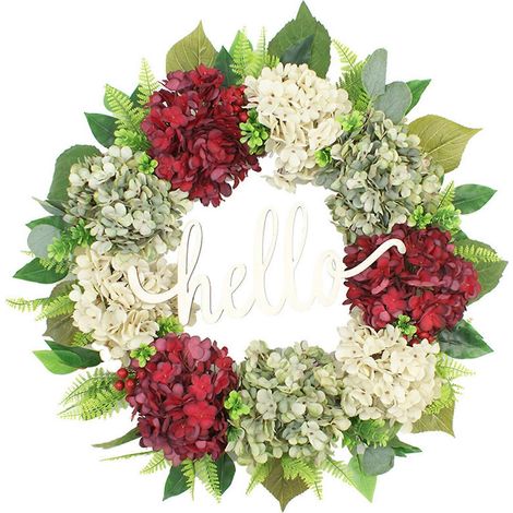 Künstlicher Frühlingshortensienkranz, hängende Girlande, Dekoration für Garten, Hof und Haustür, Geschenkidee, Accessoire