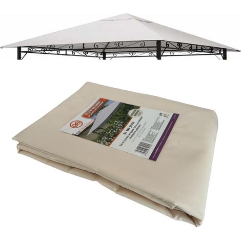 Telo Telone di Ricambio per Copertura Gazebo 300x300 cm 180 gr/mq colore beige con airvent Antivento
