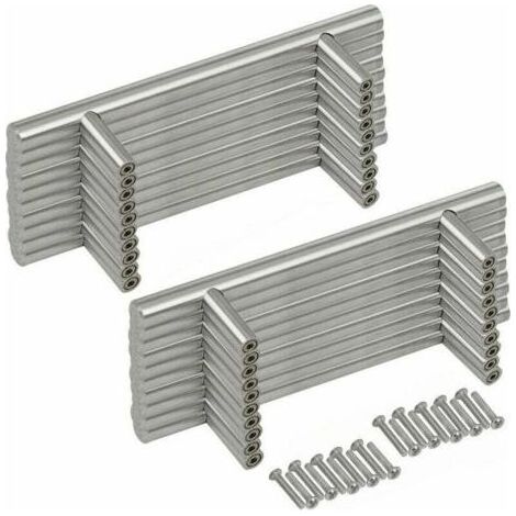 20PCS Poignée Bâton De Porte T- Bar Cuisine Porte Meuble Poignées Acier Inoxydable - Entraxe 96 mm (1/5)