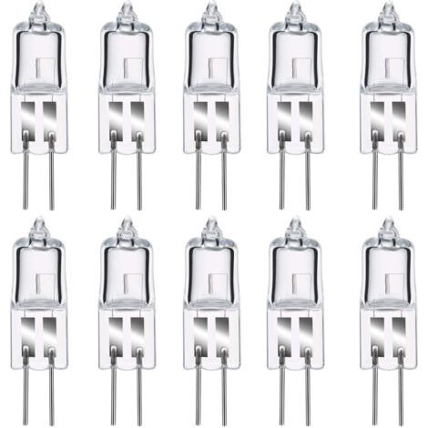 Green Mobility-Ampoules halogènes G4 50W 12V – Blanc chaud 2800K – 260 lumens – Gradables – Pack de 10 ampoules capsule transparente (1/4)