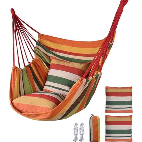 Siège hamac toile épaisse large pour chaise suspendue camping plage dortoir portable orange vert confortable durable