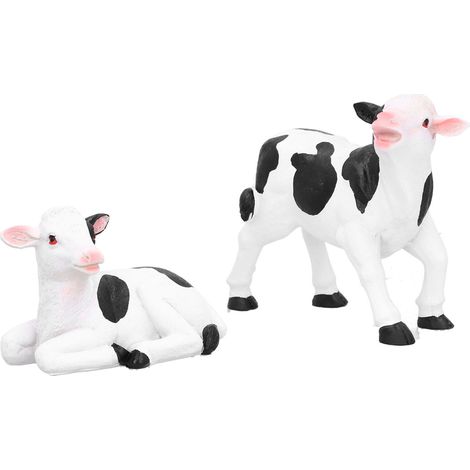 Vache décorative paire modèle animal résine sculpture artisanat jardin ornement taille moyenne (1/5)
