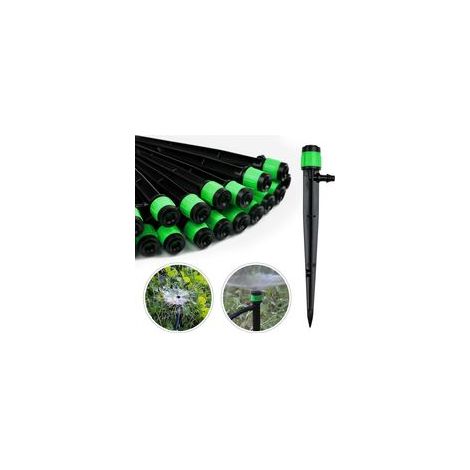 100 Stück Tropfbewässerung, 360 Grad einstellbare Mikrosprinkler für 1/4 (4-6mm) Bewässerungsschlauch, für die Rasenbewässerung im Gewächshaus und Garten (Grün) H51 (1/5)