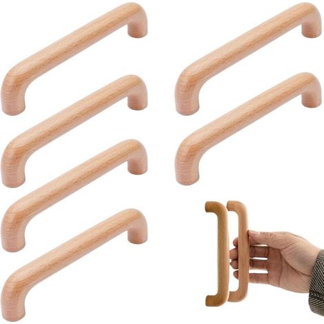 6 pezzi maniglie per mobili in legno, maniglie per mobili da cucina, maniglie per porte, spaziatura fori 128 mm, per mobili da cucina e cassetti (1/4)
