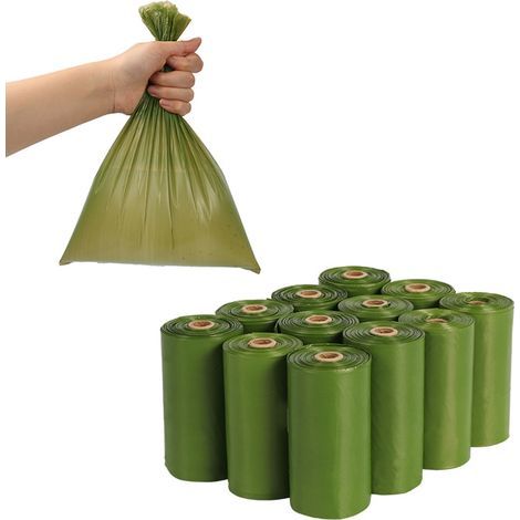 24 Rollen biologisch abbaubare, wasserdichte und reißfeste Hundekotbeutel, perfekt für Spaziergänge und Ausflüge mit Ihrem Welpen. (1/5)
