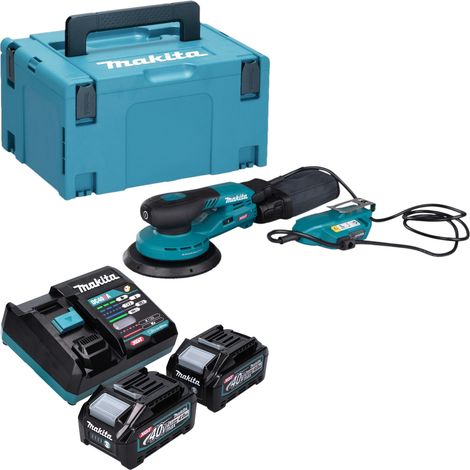 Makita BO 002 CGM201 Lijadora rotorbital sin cable 40 V máx. 150 mm 5,0 mm carrera Sin escobillas + 2x batería recargable 4,0 Ah + cargador + Makpac (1/5)