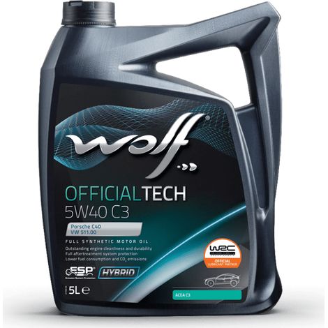 WOLF - Huile moteur OFFICIALTECH 5W40 C3 - Bidon de 5 litres - 8333477 - Ce produit de marque WOLF est neuf.