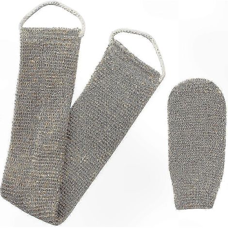 Natürlicher Peeling-Badehandschuh – 100 % Hanffaser-Schwamm für Damen und Herren – Sanfter Reinigungsschwamm für die Dusche (1/4)