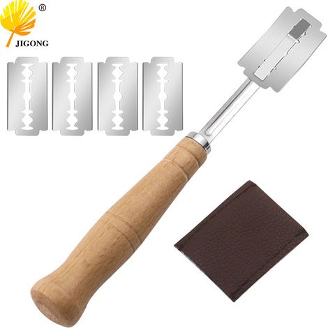 Coupe-pain en acier inoxydable, coupe-baguette européen, couteau à trancher incurvé à manche en bois, diviseur de pâte, ustensile de cuisine