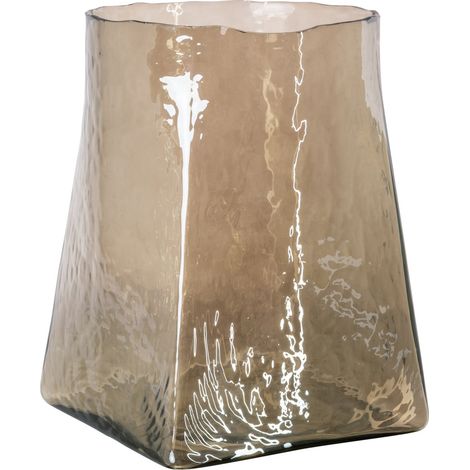 Vase en verre fumé au relief ondulé - fumé (1/3)
