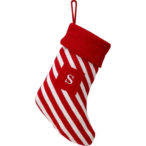Chaussette De Noël - Tricotée - Rouge Et Blanche - 40 X 25 Cm - Pour Cheminée Ou Arbre De Noël - 1 Pièce (1/5)