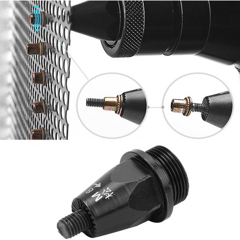 Pince à riveter pneumatique tête en alliage dur M8, outil de pose d'écrous rivetés, pistolet à rivets à air comprimé, pièce de rechange (1/5)