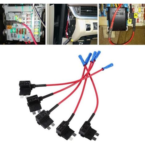 5PCS ADAPTATEUR FUSIBLE AVEC PRISE DE BRANCHEMENT SECTION DU CÂBLE - TYPE MoyenI (1/4)