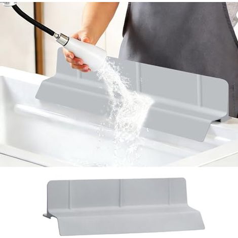 Tapis de protection pour évier - Protection anti-éclaboussures - 46 x 9 cm - Protection anti-éclaboussures en silicone - Convient aux robinets de cuisine - Tapis avec ventouses et système d'évacuation (1/5)