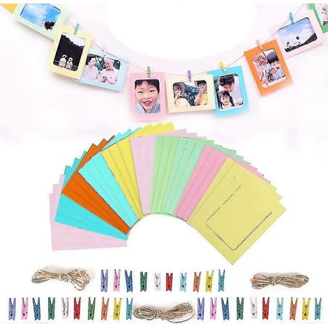 Cadre photo en papier coloré, lot de 30 cadres suspendus pour photos et certificats de 15 cm (1/5)