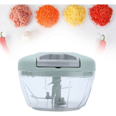 Coupe-légumes à ficelle de 500 ml, hachoir à viande domestique, petit pilon à ail, hachoir à piment, appareil à purée de fruits, robot culinaire pour bébé, vert menthe. (1/5)