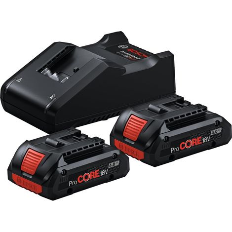 Bosch Professional 18V System Starter-Set batteries : 2 batteries ProCORE18V 4.0Ah + chargeur rapide GAL 18V-40