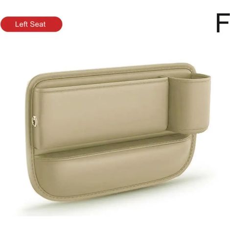 (f) Sac de rangement multifonctionnel pour l'espace entre les sièges de voiture, avec porte-téléphone et porte-gobelet, en cuir PU, organisateur d'espaces intérieurs. (1/5)