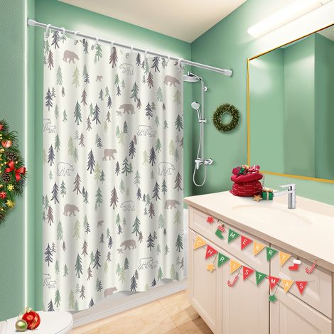 Rideau de douche tissu polyester 180x180 avec motif rideau étanche pour créer une ambiance spa (1/5)