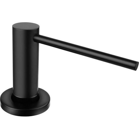 Dispensador de jabón integrado para cocina y baño con bomba de acero inoxidable, botella de 500 ml, llenado superior, color negro. (1/3)
